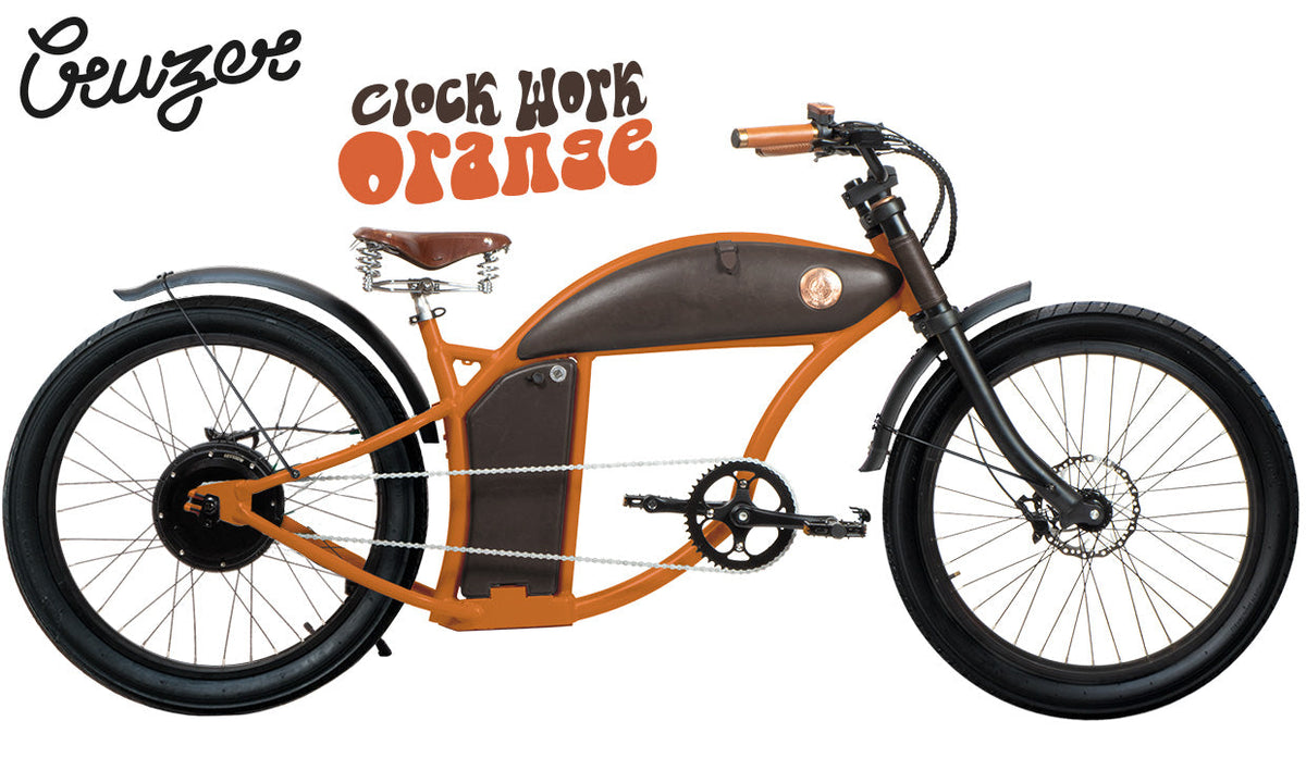 Vélo électrique Rayvolt Cruzer orange, vue de profil