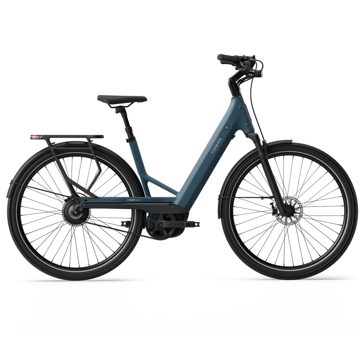 Vélo électrique Tenways AGO Performance bleu, vue de profil