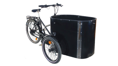 NIHOLA CARGO XL Pro electric tricycle with black pedal motor